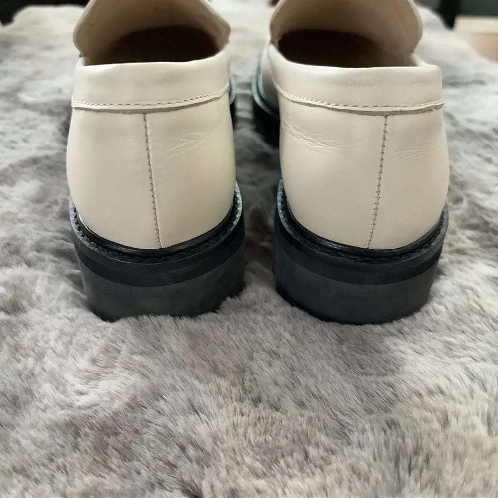 EVERLANE The Lug Loafer Cream Off White Size 10 Genuine Leather Worn Once